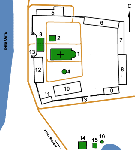 План Введено-Оятского монастыря, Оять
