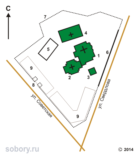 План Старовознесенского монастыря в Пскове